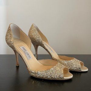 Jimmy Choo Gold Glitter d'Orsay Pump - 39.5
